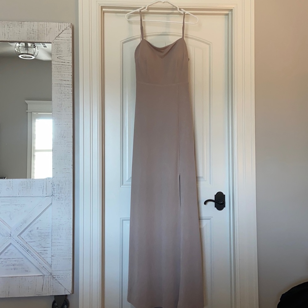 Bitsy Grey Taupe Benny bridesmaids dress size L